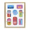 Stupell Industries Bright & Pastel Sardine Tins Floating Frame, design by Bex Morley Design